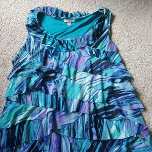 Dressbarn Sleeveless Teired Shell